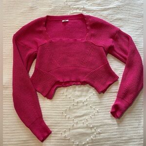 Pink cropped sweater from boutique
